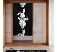 Curtain 2 Pieces Spliced 34x56in YYHWHJDE White Rabbit Holding A Lantern Pattern for Most Doors, Perfect for Hanging Between Rooms, on Walls