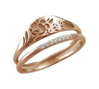 Curtain Accessories Rings 2 Pieces Elegant Simple Gold Carved Rose Ring Hollow Ring Gift for Women Teenager Girls Size 5 11 O Rings Assortment Metal, 8号, Metal, No Gemstone