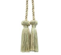 Curtain and Drapery Tieback/Holdback with Multiple Bells, 7.5cm (3") Tassel, 68.5cm (27") Spread (Style# CCT) Shell Ivory #PR01 (White Ivory, White Gold, Light Beige) Pack of 2 Value Pack