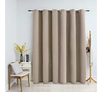 Curtain Beige Blackout 290x245cm 100% Polyester Metal Ring Thermal Privacy Lined