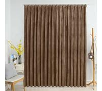 Curtain Beige Velvet Blackout 100% Polyester 290x245 cm with Metal Hooks Stylish