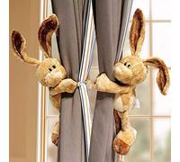 Curtain Clips,Tassel Rope,Curtain Tie Back,Cute rabbit Curtain Clips Rope Curtain Holder Buckles Decorative Curtain Holdbacks for Children's Bedroom Living Room Home Office Window-Orange Fox Pair ( Co