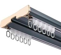 Curtain Conjoined Double Track, Ceiling Curtain Track, Room Divider Curtain Track, Aluminum Heavy Duty Ceiling Track System(Blue,100cm/3.2ft)