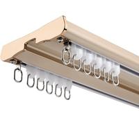 Curtain Conjoined Double Track, Ceiling Curtain Track, Room Divider Curtain Track, Aluminum Heavy Duty Ceiling Track System(Gold,100cm/3.2ft)