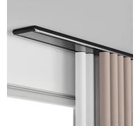 Curtain Conjoined Double Track Rails Ceiling Mounting, Heavy Duty Curtain Rail Track Aluminum Window Rod Pole Connecting 1-6m, For RV Living Room Hospital Bedroom(Black,4.0m)