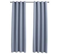 vidaXL 2x Blackout Curtains with Metal Rings Anthracite 140x245cm Drapery