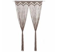 vidaXL Macrame Curtain Taupe 140x240 cm Cotton Shade Drape Translucent Blind