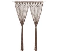 vidaXL Macrame Curtain Taupe 140x240 cm Cotton Shade Drape Translucent Blind
