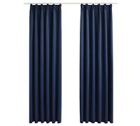 vidaXL Blackout Curtains with Hooks 2 pcs Taupe 140x175 cm, Brown