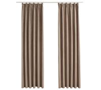 vidaXL Blackout Curtains with Hooks 2 pcs Taupe 140x175 cm