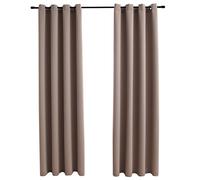 vidaXL Blackout Curtains with Metal Rings 2 pcs Grey 140x175 cm