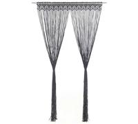 vidaXL Macrame Curtain Anthracite 140x240 cm Cotton Drape Translucent Blind