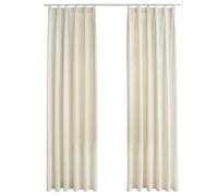 vidaXL Blackout Curtains 2 pcs with Hooks Velvet Cream 140x245 cm, Cream