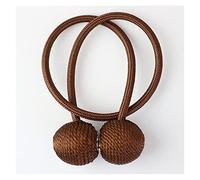 Curtain Decorative，Curtain Tiebacks,4 Pcs Colorful Magnetic Curtain Tieback Roll Tie Backs Accessories Curtains Holder Holdback Clip Buckle Strap Rope Home Decoration Curtain tie Back(Brown)