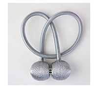 Curtain Decorative，Curtain Tiebacks,4 Pcs Colorful Magnetic Curtain Tieback Roll Tie Backs Accessories Curtains Holder Holdback Clip Buckle Strap Rope Home Decoration Curtain tie Back(Silver)