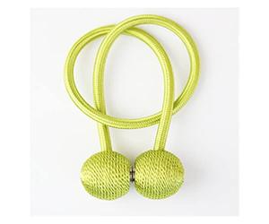 Curtain Decorative，Curtain Tiebacks,4 Pcs Colorful Magnetic Curtain Tieback Roll Tie Backs Accessories Curtains Holder Holdback Clip Buckle Strap Rope Home Decoration Curtain tie Back(Green)