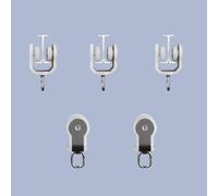 Curtain Double Tracks Ceiling or Wall Mounting Heavy Flexible Aluminum Alloy Silence Curtain Rails for Bay Window Living Room Bedroom Room Divider，Customizd Length（ 5 pcs pulley)