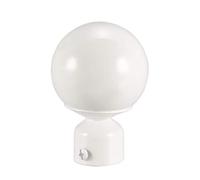 Curtain Drapery Rail Pole Head End， Iron Ball Finials For 28mm Curtain Rod White 90mm x 60mm