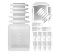 Curtain end stops, 12 pieces, in white, made of plastic, for 5-10 mm groove width or min. 8 x 8 mm running chamber, end plugs for rail system with inner track, end stop Stopper curtain rail