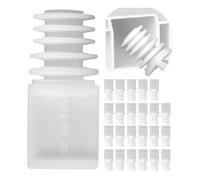 Curtain end stops, 24 pieces, in white, made of plastic, for 5-10 mm groove width or min. 8 x 8 mm running chamber, end plugs for rail system with inner track, end stop Stopper curtain rail