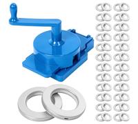 Curtain Eyelet Punch Tool Set with 50Pcs Silent Metal Grommets Manual Rotary Hole Puncher for Curtain Shower Curtains DIY Home Decoration(Silver)
