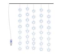 vidaXL LED Star Curtain Fairy Lights 200 LED Blue 8 Function String Light
