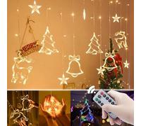 Curtain Fairy Lights,LED String Light Christmas Curtain Light 3.5M Waterproof Fairy Light String Christmas Window Lights 8 Modes Wedding Party Garden Bedroom Decoration USB+Battery Box
