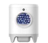 Curtain for Self Cleaning Cat Litter Box,Reduces Cat Litter Bounce, Stops Odors from The Litter Box Self Cleaning (Blue White, Round)