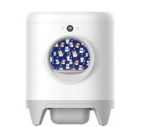 Curtain for Self Cleaning Cat Litter Box,Reduces Cat Litter Bounce, Stops Odors from The Litter Box Self Cleaning (Blue, Round)