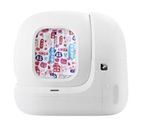 Curtain for Self Cleaning Cat Litter Box,Reduces Cat Litter Bounce, Stops Odors from The Litter Box Self Cleaning (Red, Square)