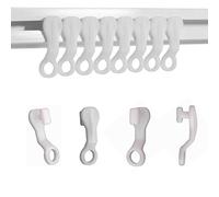 Curtain Glider Hooks White Plastic Curtain Hook, Pack of 50