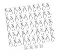 Curtain Hanging Set 50Pcs Slides Gliders With Opening Hook And 4Pcs Rails Stoppers For Window Shower Drapery Curtain Hook