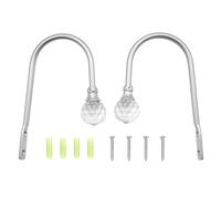 Curtain Holdbacks, 1 Pair Wall Mounted Curtain Tie Backs Hooks For metal curtain tie backs U Form Metal Drapery Silver Decorative Curtain Holder Tie-Backs For Fixed Curtain or Items