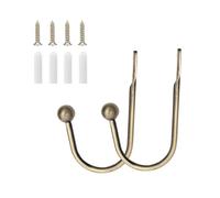 Curtain Holdbacks 2pcs, Brass Curtain Hold Backs Metal Tie Backs for Curtains U-Shaped Hook Wall Mouted Decorative Accessories for Bedroom