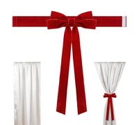 Curtain Holdbacks - 40 x 50 cm Red Modern Christmas Decoration Decorative Curtain Tiebacks with Bow Fabric Window Curtain Accessories | Indoor, Bathroom, Kitchen, Bedroom, Living Room, Ho