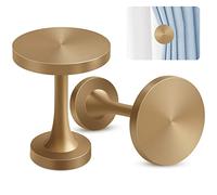 Curtain Holdbacks, A Pair Metal Curtain Tie Backs Hooks Decorative Medallion Wall Mounted Curtain Hold Back Modern Vintage Drapery Tiebacks Tassel Holder (Champagne Bronze)