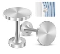 Curtain Holdbacks, A Pair Silver Metal Curtain Tie Backs Hooks Decorative Medallion Wall Mounted Curtain Hold Back Modern Vintage Drapery Tiebacks Tassel Holder