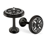 Curtain Holdbacks, Black Curtain Tiebacks Hooks Crystal Crown Wall Mounted Modern Round Metal Window Drapery Holders Heavy Duty Pull Backs Decorative Curtain Hold Backs for Drapes, 2 Pack