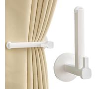 Curtain Holdbacks Curtain Tie Backs Hooks, L Shaped Self Adhesive Curtain Hooks, Telescopic ＆ 90° Adjustable Curtain Holdbacks, Plastic Curtain Holder For Home Office