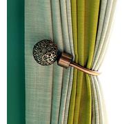 Curtain Holdbacks,Fashion Round Openwork Design Curtain Drapery Holdbacks Tie back, Curtain U Metal Hooks(1 Pair,Red Patina)