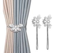 Curtain Holdbacks Set of 2, Gift, Resin Magnetic Curtain Tiebacks Silver Flying Bee Curtain Holders, Decorative Curtain Ties for Drapes, Outdoor Home Office Farmhouse, Curtain Decorative Accessories