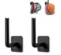 Curtain Holdbacks - ShiningUU 2-Pack Heavy Duty Adhesive No-Drill Hooks | Strong Metal Black Curtain Tie Backs for Home Decor