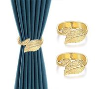 Curtain Holdbacks Tie Backs Hooks Tiebacks Ties Holder Rope Magnetic Metal for Curtains, 2 Pack Gold