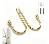 Curtain Holdbacks Wall Mounted Tieback 2 Pack U Shaped Metal Drapery Holders Decorative Window Hooks Luxury Gold Living Room Bedroom Home Office Tassel Hanger Modern End Cap Finials