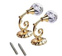 Curtain Holder/Hook 2pcs Crystal Curtain Holder Holdback Window Drapery Tie Back Hanger Hooks Metal Holdback HooksCrystal Curtain Holdback Window Drapery Tie Back Hooks (Color : Gold)