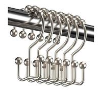 Curtain Hooks 12Pcs Shower Rings, Double Glide Or Bathroom Rods Curtains