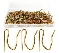 Curtain Hooks Drapery Hooks 60 Pack 1.3 Inch Large Heavy Duty Stainless Steel with Clear Box, Bronze
