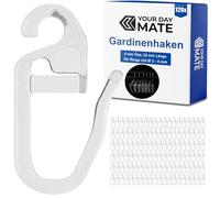 Curtain hooks for rings, 120 pieces, with Ø 4 mm eyelet, for curtain rings with 3 to 4 mm, in transparent, blind fastener for hanging, pleat attachment for rods, drape clamp clip