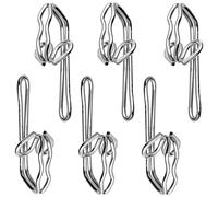 Curtain Hooks Metal Curtain Header Tape Drapery Hooks for curtains 2.9x1.2cm (50 Pack silver)…