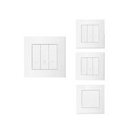 Curtain/Light/Roller/Dimmer Switch Series Wall Smart Click Switches Shutter Backlight Plastic Frame(4 Gang,Gray)